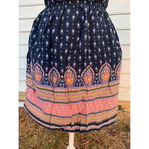 Mossimo Dress Fit and Flare Juniors Size Medium Blue Pink Casual G2 - Picture 3 of 6